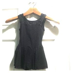 Black rhinestone and glitter leotard